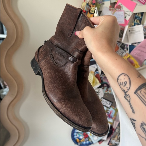 FRYE brown leather short boots womens - Picture 3 of 7